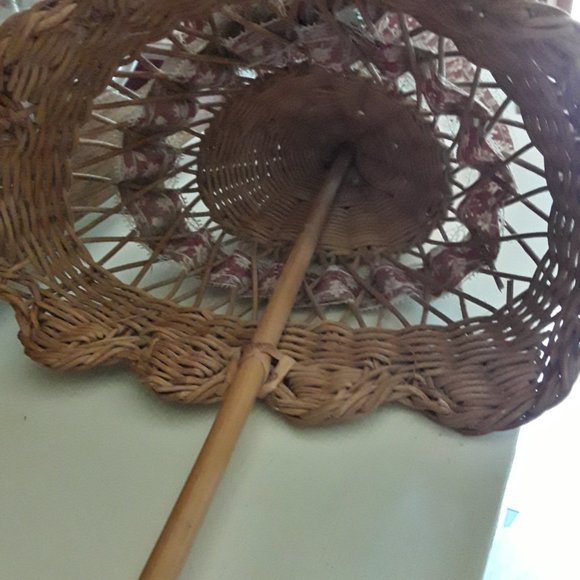 Wicker Hanging Planter with Bamboo Hanger - Picture 5 of 7